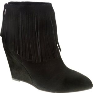 Chinese Laundry Arctic suede wedge ankle bootie